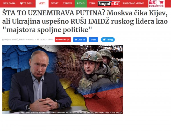 ŠTA TO UZNEMIRAVA PUTINA? Moskva čika Kijev, ali Ukrajina uspešno RUŠI IMIDŽ ruskog lidera kao "majstora spoljne politike"