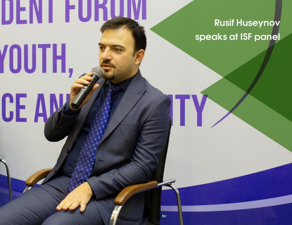 Rusif Huseynov speaks at ISF panel